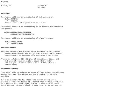 Image result for Polymers and Plastics Lesson Proper