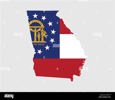 Georgia Map Flag. Map of GA, USA with the state flag. United States ...