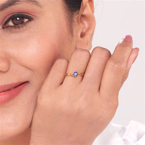 Buy Blue Ember Gold Ring for Women Online at Best Price – PNG Jewellers