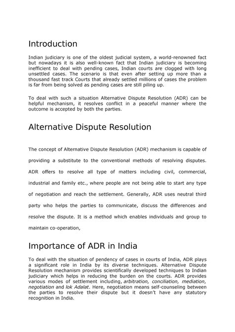Alternative Dispute Resolution 1 Alternative Dispute Resolution 1 ...