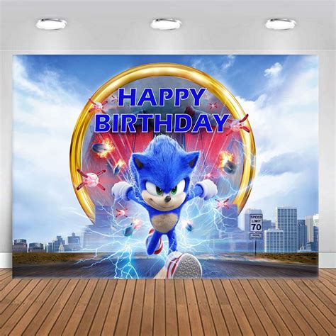 Buy Sonic Birthday Decoration Happy Birthday Backdrop Sonic The/sonic ...