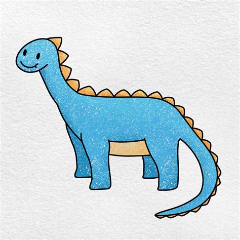 How to Draw a Cute Dinosaur - HelloArtsy