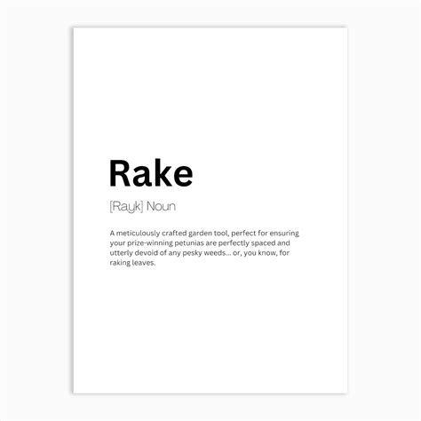 Rake Definition Meaning Art Print by Kaigozen - Fy