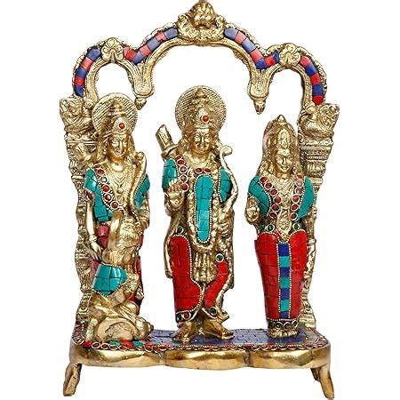 Kartique Brass Ram Darbar Murti for Home Decor Bhagwan Ram Darbar with ...
