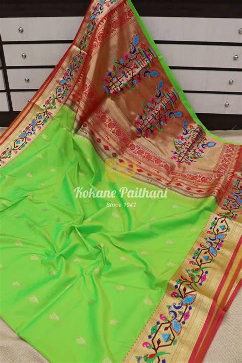 Embroidery Brocade Paithani Saree – Kokane Paithani and Sons
