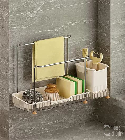 House of Quirk Stainless Steel Kitchen Sink Organizer, Durable Utensil ...