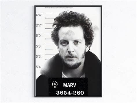 Marv Mugshot Home Alone Movie Wall Print / Harry & Marv Home - Etsy