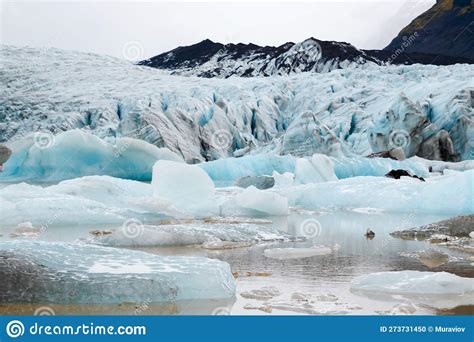 Glacier in Iceland, Pure Blue Ice at Winter Season, Frozen Beautiful ...