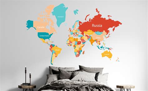 World Map Wall Decal Sticker 的图像结果