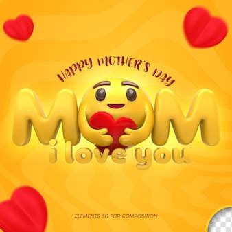 Premium PSD | Happy mothers day emoji 3d