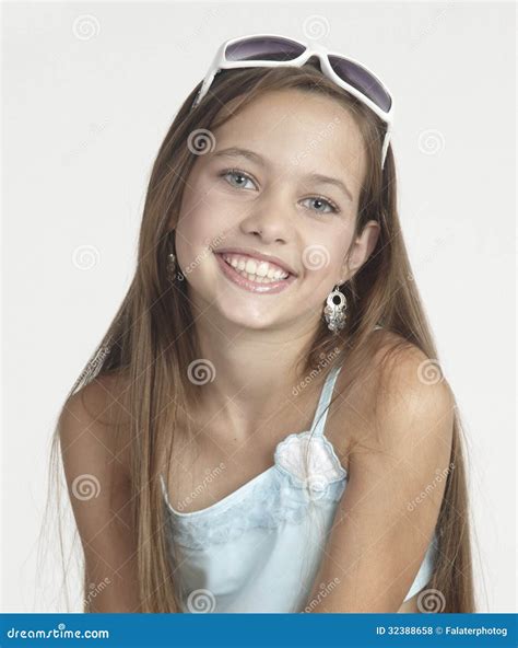 Teen Girl Beautiful Cheerful Enjoying Isolated On White Royalty-Free ...