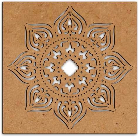Buy 100yellow Flower Design Diwali Rangoli Wooden Stencil for Diwali ...