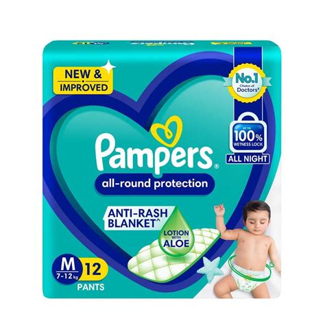 Buy Pampers New Diapers Pants, Medium, 12 Count, Anti Rash diapers ...