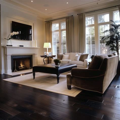 dark_wood_floors_living_room_decor_ideas_cozy 6 in 2025 | Dark wood ...