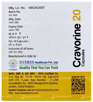 Cravorine 20 MG | Order Cravorine 20 MG Capsule Online at Truemeds