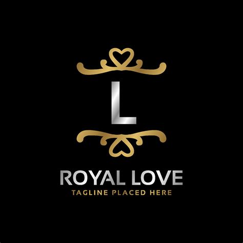 letter L royal heart shape luxury vintage logo design for fashion, hotel, wedding, restaurant ...