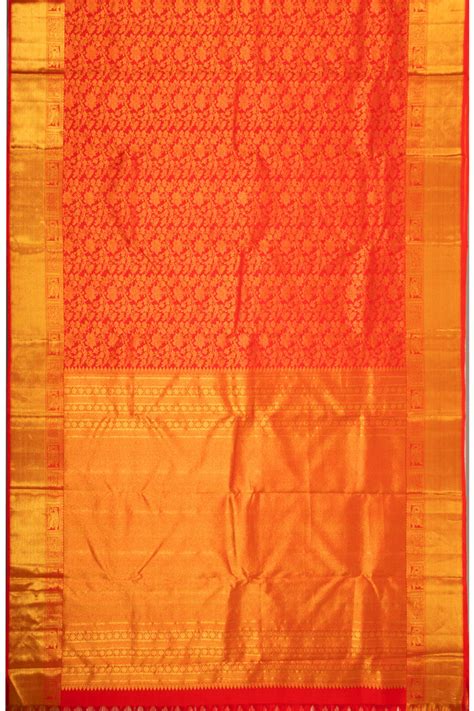Red Kanjivaram Pure Silk Saree 10076165 – Avishya.com