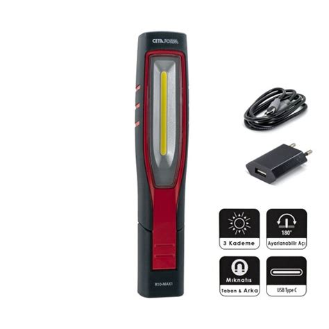 CETA R10-MAX1 Şarjlı Led Çalışma Lambası 700 Lümen - fiyat, nalburdavar
