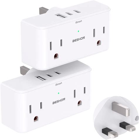 Amazon.com: 2 Pack US to UK Ireland Travel Plug Adapter, Type G Travel ...