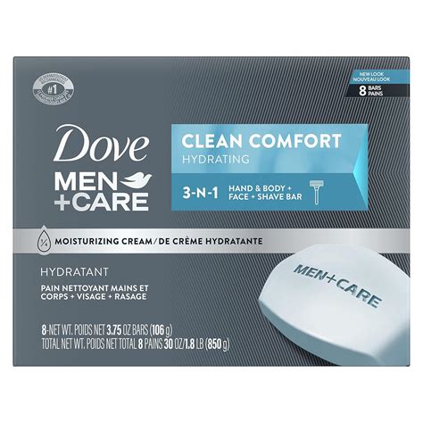 Buy Dove Men+Care Body and Face Bar, Clean Comfort, 4 oz, 8 Bar Online ...