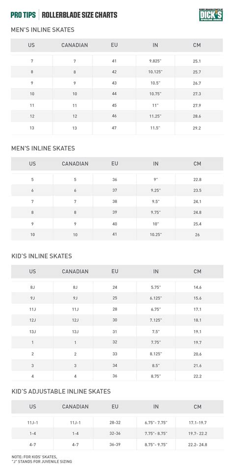 Hockey Skate Sizing Guide