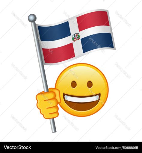 Emoji with dominican republic flag large size Vector Image