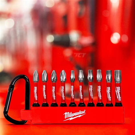 Milwaukee SHOCKWAVE Impact Duty Screwdriver Bit Carabiner Set x10 Pcs 4932480941 | Power Tool World