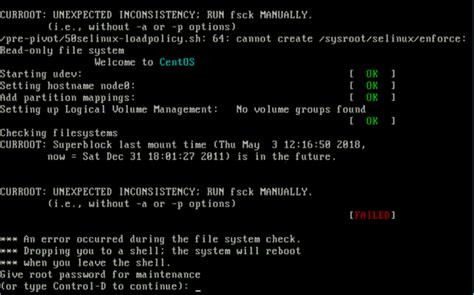 FluidFS: Controller fails to boot with UNEXPECTED INCONSISTENCY RUN ...