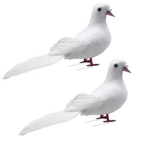 Buy Critoanta Feather Fake Peace Pigeon/Kabutar/Dove Artificial Dove ...