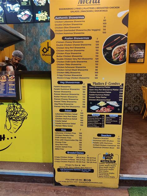 Menu at Oho Shawarma Alibag, Alibag