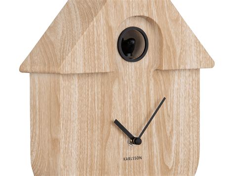 Karlsson Wall clock Modern Cuckoo Light Wood - Maison White