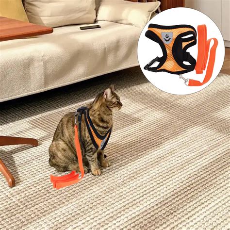 WHAMVOX Mesh Cat Harness Pet Halter Harness Vest with Padded Panels for ...