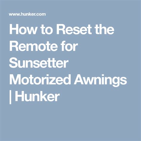 Image result for SunSetter Remote Control Reset