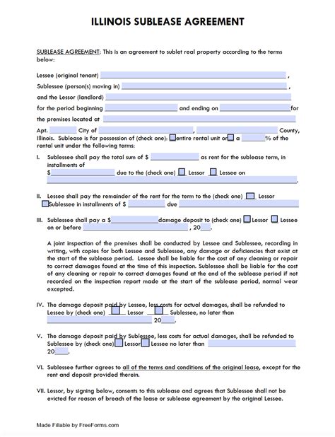 Free Illinois Rental Lease Agreement Templates (6) | PDF | Word