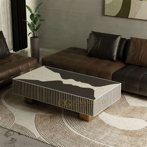 Inlay Luxom Rectangular Expressions Coffee Table - Faces