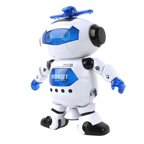 white 360 Rotating Smart Space Dance Robot Electronic Walking Toys With ...
