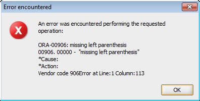 Image result for Oracle SQL Error Syntax