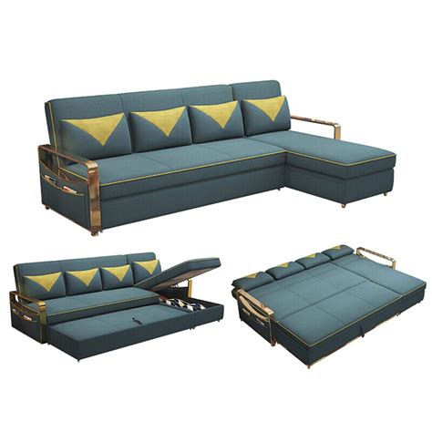 Buy Reversible Sectional Sofa Sleeper Sectional Couch Pull-Out Sofa Bed ...