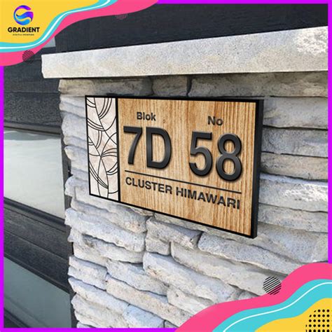 Jual Nomor Rumah / Nomer Rumah Akrilik Rock & Wooden Stiker Motif Kayu ...