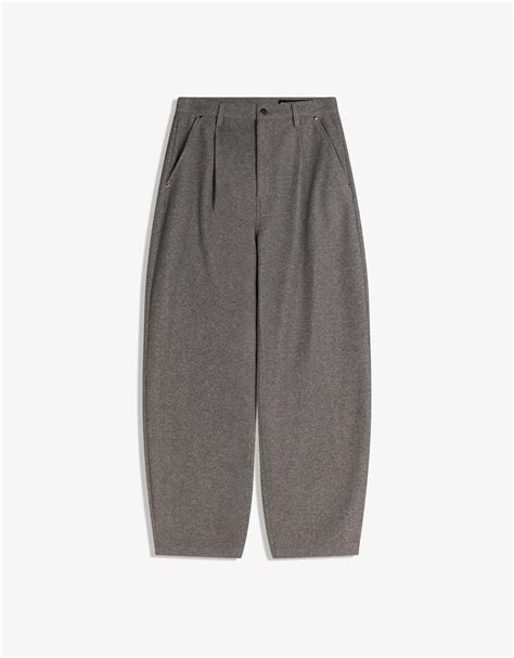 Balloon-fit flannel trousers - Men | Bershka
