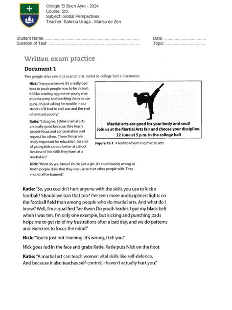 Image result for Written Test Example