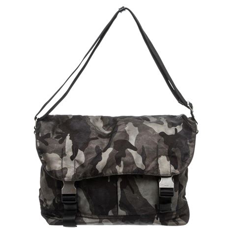 Prada Gray Camouflage Tessuto Nylon Messenger Bag at 1stDibs | camouflage messenger bag, camo ...