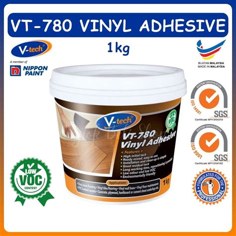 Vtech VT-780 1KG Vinyl Adhesive Sealant Flooring Glue Gam Lantai Vinyl ...