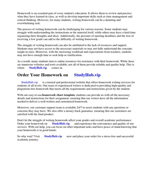 Homework Chart Template | PDF | Homework | Worksheet