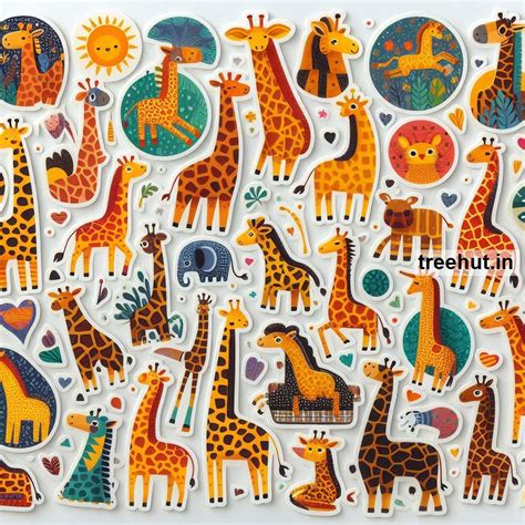 Printable Giraffe Stickers and 20 Craft Activities for Kids, Adults ...