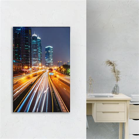 City Night Trails - City Skylines & City Scapes Canvas Wall Art ...