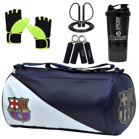 5 O'CLOCK Sports Gym Bag Combo Set: Soft PU-Leather Bag for Men Fitness ...