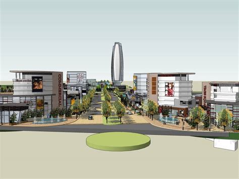 滁州商业（风情商业街）su模型下载-光辉城市