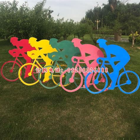 抽象骑自行车人物雕塑 公园不锈钢雕塑-宏通雕塑
