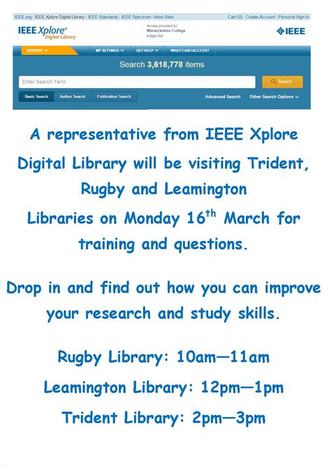 IEEE Xplore Digital Library visit | Welcome to Libraries @ Warwickshire ...